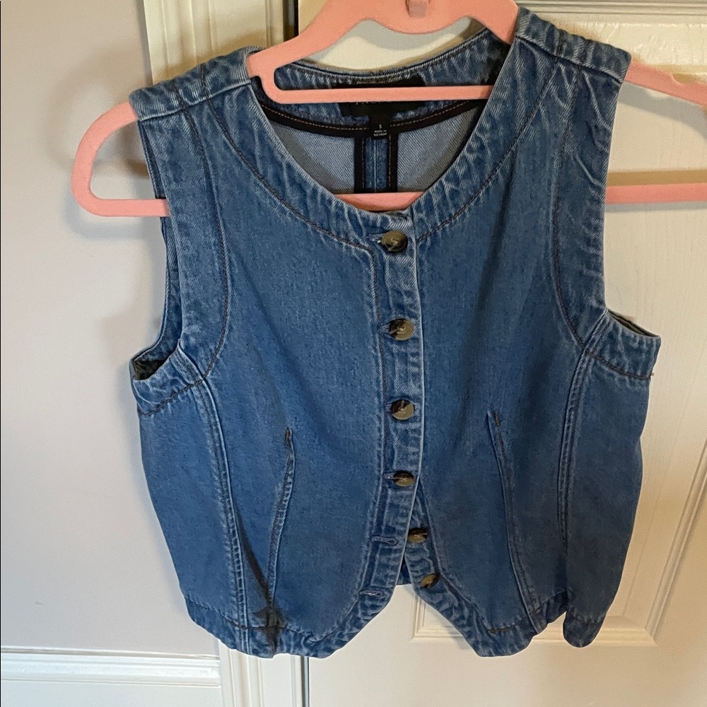 Talbots Blue Denim Vest